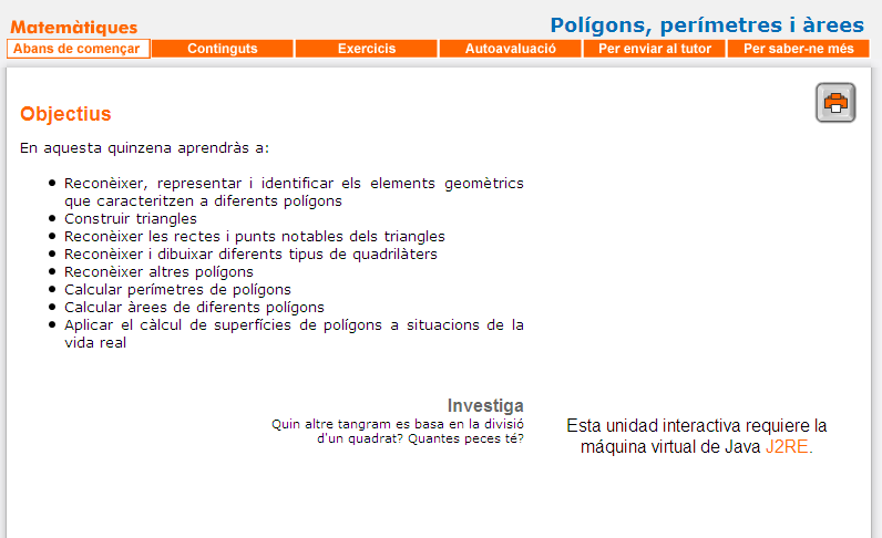 Polígons, perímetres i àrees | Recurso educativo 34450