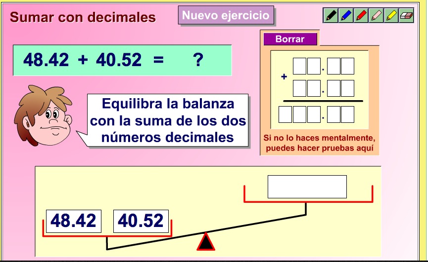 Sumas con decimales | Recurso educativo 37389