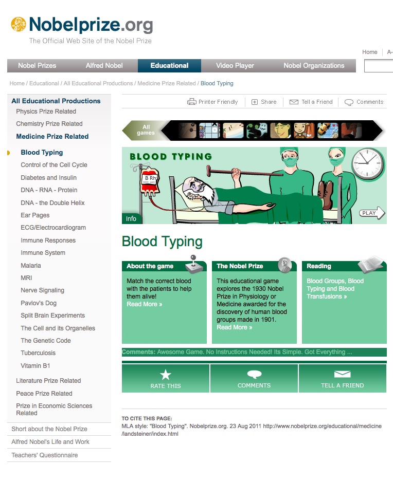 Video game: Blood typing | Recurso educativo 40795