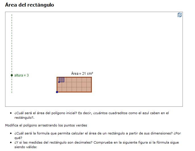 Área del rectángulo | Recurso educativo 44779